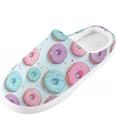 Womens Men's Doughnut Dessert Food Slippers,Memory Foam Slippers for Home,Bedroom Slippers Fluffy Fuzzy Slippers House Shoes ...