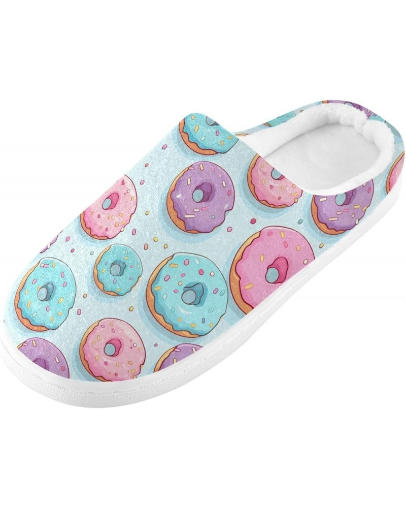 Womens Men's Doughnut Dessert Food Slippers,Memory Foam Slippers for Home,Bedroom Slippers Fluffy Fuzzy Slippers House Shoes ...