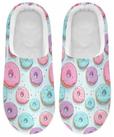 Womens Men's Doughnut Dessert Food Slippers,Memory Foam Slippers for Home,Bedroom Slippers Fluffy Fuzzy Slippers House Shoes ...