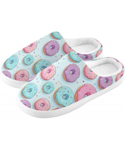 Womens Men's Doughnut Dessert Food Slippers,Memory Foam Slippers for Home,Bedroom Slippers Fluffy Fuzzy Slippers House Shoes ...