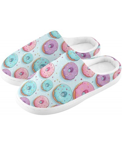 Womens Men's Doughnut Dessert Food Slippers,Memory Foam Slippers for Home,Bedroom Slippers Fluffy Fuzzy Slippers House Shoes ...