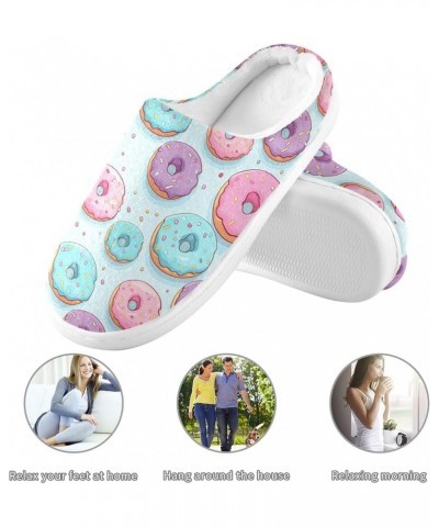 Womens Men's Doughnut Dessert Food Slippers,Memory Foam Slippers for Home,Bedroom Slippers Fluffy Fuzzy Slippers House Shoes ...