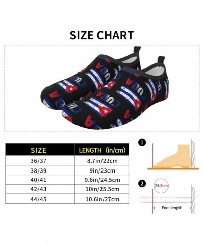 Womens Water Shoes Walking Swim Shoes Men (Grunge Cuban Flag Pattern) Non-Slip Quick Dry Aqua Socks for Adults Swim Socks San...