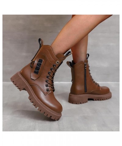 Black Platform Boots Short Wellies Women Zipper Knee High Boots Fashion Bow Snow Boots F-brown $25.13 Boots