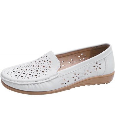 Women's Pump Shoe Comfy Almond Toe Slip-On Ceremonies Flats Hollow Breathable Pumps-Shoes for Ladies Beige $25.79 Pumps