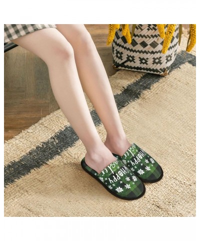 Houndstooth Black And White Print Women'S Cozy Life No Slip Slippers Accessory- Happy Easter $9.39 Slippers