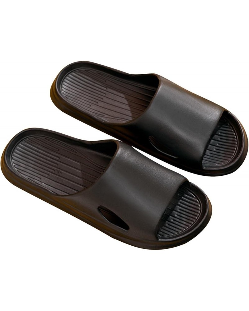 Thick Sole Diagonal Heel Fashionable Anti Slip Beach Slippers Soft Sole Bathroom Household Lightweight Slippers Black $8.80 S...