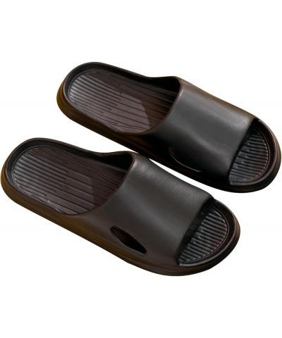 Thick Sole Diagonal Heel Fashionable Anti Slip Beach Slippers Soft Sole Bathroom Household Lightweight Slippers Black $8.80 S...