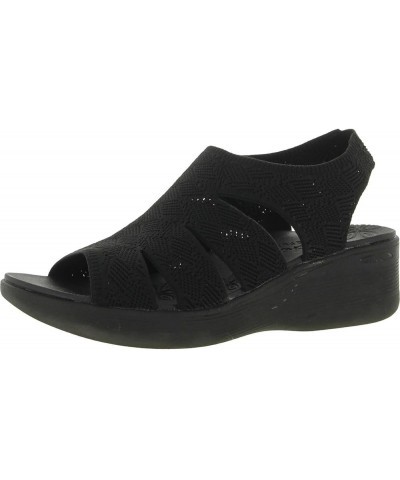 Women's Pier-lite-Memory Maker Wedge Sandal Black/Black $20.70 Sandals