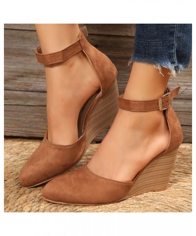 Women's Cushion Higher Sandal Fashion Heels Slippers Flip Flops Pump Sandals Holiday Dress Pumps Shoes Brown $15.17 Sandals