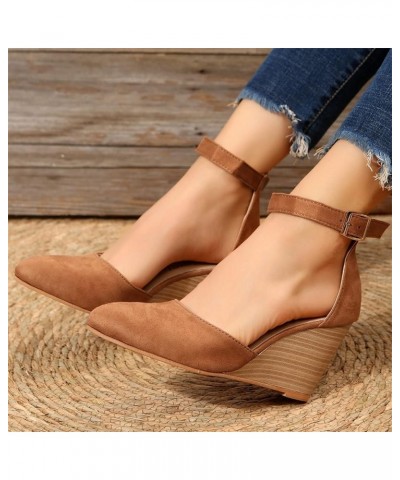 Women's Cushion Higher Sandal Fashion Heels Slippers Flip Flops Pump Sandals Holiday Dress Pumps Shoes Brown $15.17 Sandals