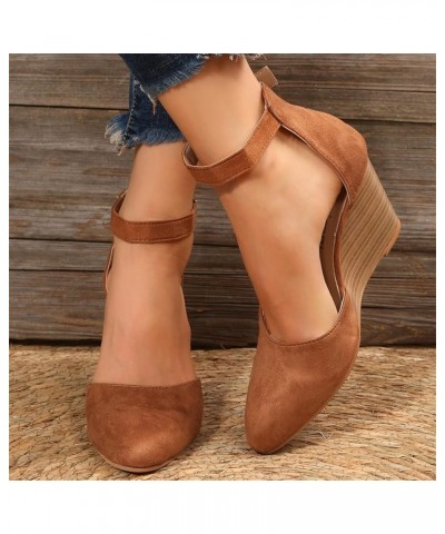 Women's Cushion Higher Sandal Fashion Heels Slippers Flip Flops Pump Sandals Holiday Dress Pumps Shoes Brown $15.17 Sandals