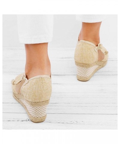 Women's Strappy Lace Up Thong Ankle Strap Summer Low Heels Sandals Arch Support Orthopedic Slides Shoe 159-htrns-beige-a $9.6...