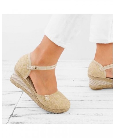 Women's Strappy Lace Up Thong Ankle Strap Summer Low Heels Sandals Arch Support Orthopedic Slides Shoe 159-htrns-beige-a $9.6...