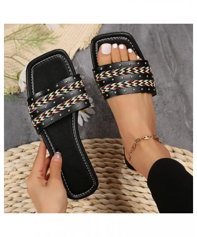 Women Breathable Open Toe Slippers Womens Flat Shoes Casual Bohemian Sandals Beach Sandals Flip Flops (White, 9) 6.5 Black $1...