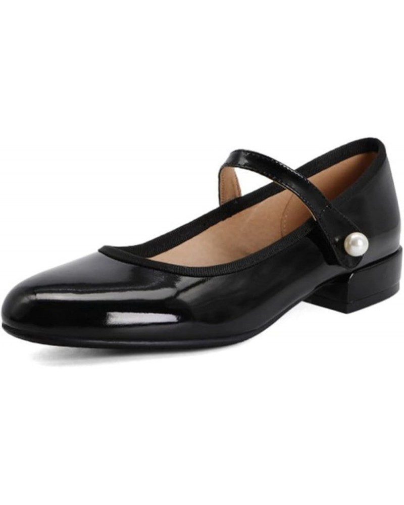 Women's Mary Janes Shoes Round Toe Low Heels Shoes Anti Slip Comfortable Office Work Dress Pumps Shoes 39 Black $29.32 Pumps