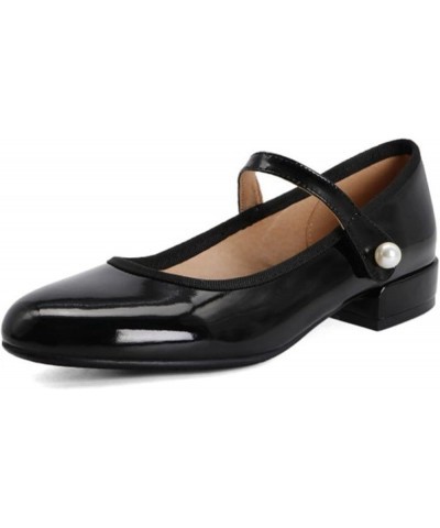 Women's Mary Janes Shoes Round Toe Low Heels Shoes Anti Slip Comfortable Office Work Dress Pumps Shoes 39 Black $29.32 Pumps