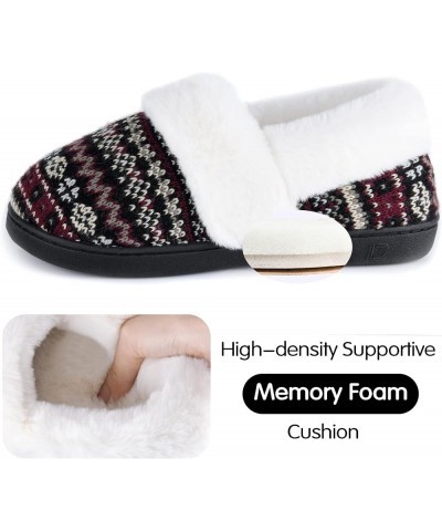 Women's Comfy House Slippers with Faux Fur Lining, Memory Foam Slip on House Shoes Nordic with Indoor Outdoor Anti-Skid Rubbe...