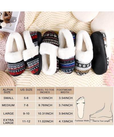 Women's Comfy House Slippers with Faux Fur Lining, Memory Foam Slip on House Shoes Nordic with Indoor Outdoor Anti-Skid Rubbe...