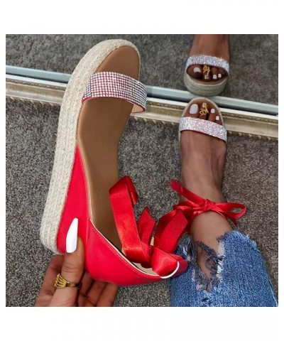 Women Solid Suede Roman Style Platform Sandals Buckle Strap Super High Heel Dressy Shoes Fish Mouth Slip on Wedge Sandals Red...