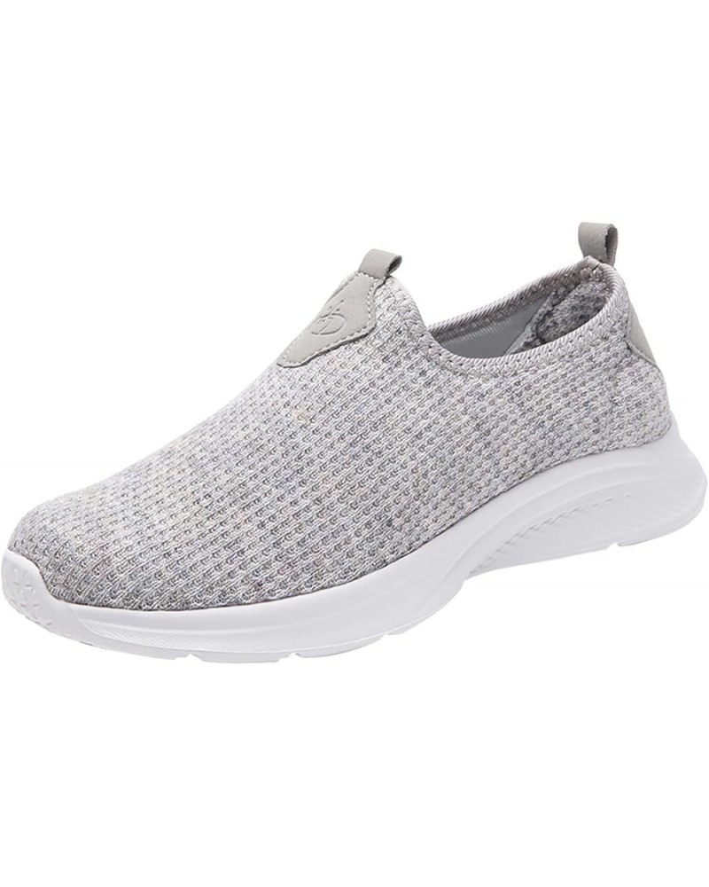 Wide Width Sneakers for Women Athletic Trainers Memory Foam Shoes Women Women's Fashion Sneakers Grey-1 $22.86 Athletic Shoes