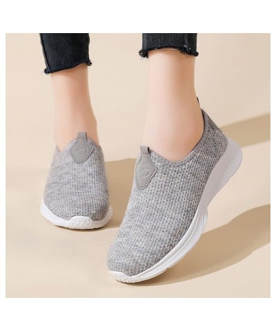 Wide Width Sneakers for Women Athletic Trainers Memory Foam Shoes Women Women's Fashion Sneakers Grey-1 $22.86 Athletic Shoes