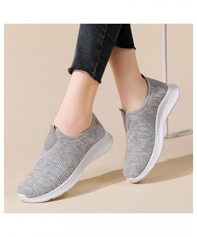 Wide Width Sneakers for Women Athletic Trainers Memory Foam Shoes Women Women's Fashion Sneakers Grey-1 $22.86 Athletic Shoes