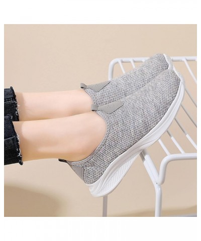 Wide Width Sneakers for Women Athletic Trainers Memory Foam Shoes Women Women's Fashion Sneakers Grey-1 $22.86 Athletic Shoes