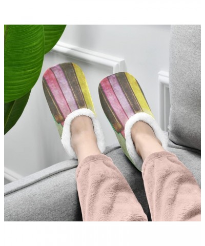 Men's and Women's Slippers, Wooden Rainbow Music Piano Keys House Slippers Non Slip Home Hotel Spa Slippers Fuzzy Memory Foam...