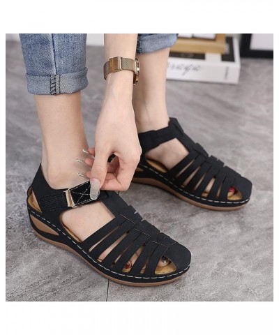 Womens Orthopedic Dress Shoes Plantar Fasciitis Shoe Arch Support Womens Sandals with Arch Support Strappy Black Sandals Slid...