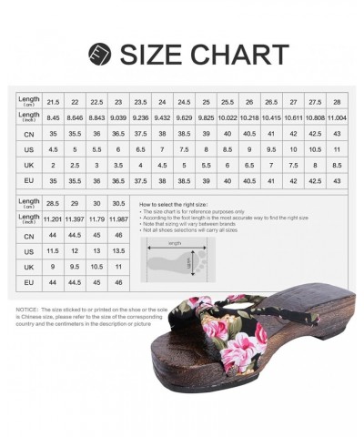 Wooden Geta Sandals Clogs Chinese Japanese Traditional Shoes Female Kimono Wooden Slippers Sandals Summer Beach Footwear Blac...