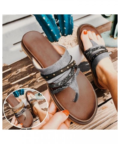 Sandals for Women Summer 2021 Womens Sandals Open Toe Flip Flops Slippers Casual Summer Beach Wedge Sandals X04-black $9.23 S...