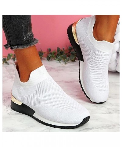 Runing Women Shoes Breathable Solid Outdoor Shoes Mesh Color Sports Women's Womens Lace up Sneakers White $16.34 Fashion Snea...