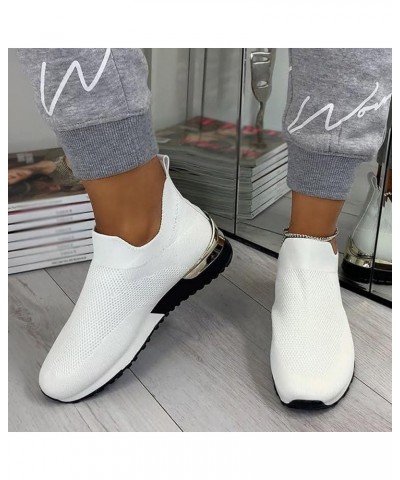 Runing Women Shoes Breathable Solid Outdoor Shoes Mesh Color Sports Women's Womens Lace up Sneakers White $16.34 Fashion Snea...