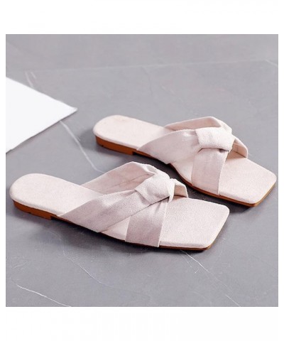 Women's Breathable Open Toe Shoes Bow Shoes Beach Heel Slippers Size Plus Summer Women's Fashion Flat Women's Slipper (Black,...