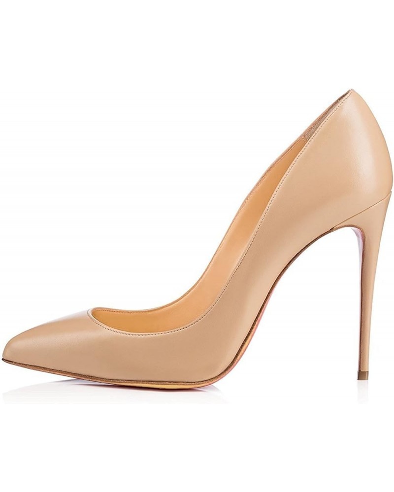 Women's Pointed Toe Pumps Classic Stiletto High Heel Office Dress Shoes Beige $34.77 Pumps