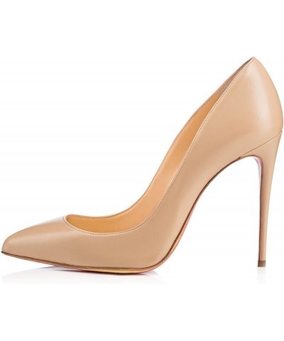 Women's Pointed Toe Pumps Classic Stiletto High Heel Office Dress Shoes Beige $34.77 Pumps