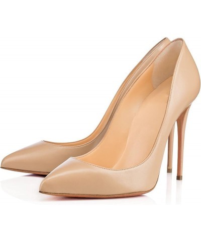 Women's Pointed Toe Pumps Classic Stiletto High Heel Office Dress Shoes Beige $34.77 Pumps