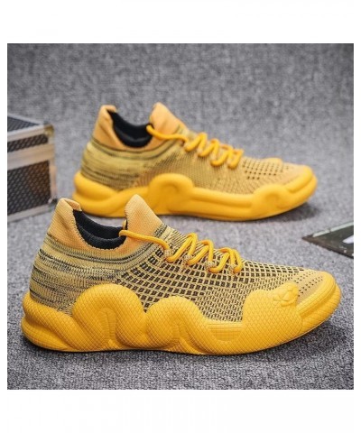 Sock Fashion Sneakers for Women Non-Slip Casual Sport Athletic Tennis Slip on Walking Shoes Plus Size Yellow2 $17.22 Athletic...