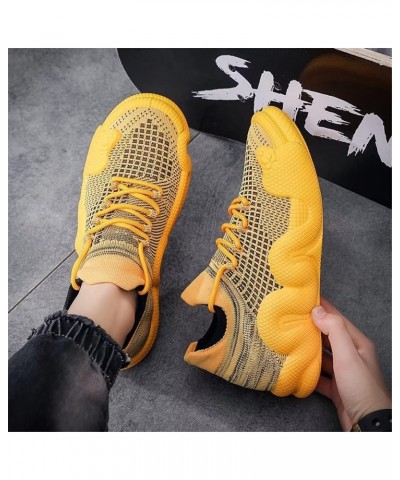 Sock Fashion Sneakers for Women Non-Slip Casual Sport Athletic Tennis Slip on Walking Shoes Plus Size Yellow2 $17.22 Athletic...