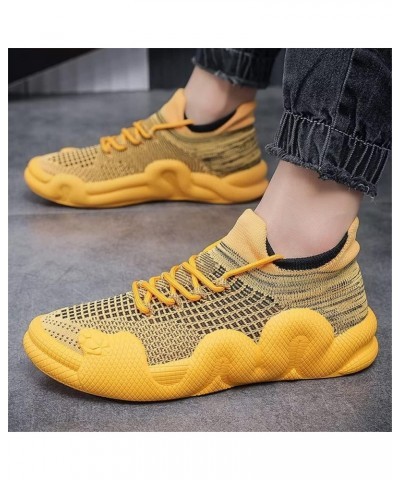 Sock Fashion Sneakers for Women Non-Slip Casual Sport Athletic Tennis Slip on Walking Shoes Plus Size Yellow2 $17.22 Athletic...