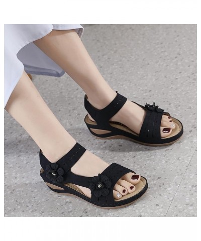 Shoes with Arch Support Orthopedic Sneakers Women White Black Flat Sandals for Women Flat Sandals with Ankle Straps Plantar F...