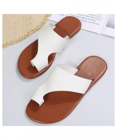 Women Breathable Open Toe Slippers Shoes Women Sandals Comfort with Elastic Ankle Strap Casual Bohemian Beach Shoes Lace (Bro...