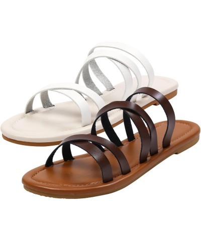 Orthotic Sandals for Women, Women's Flat Sandals Strappy Sandals Dressy Summer Ankle Strap Open Toe Sandals A-brown $12.38 Sa...