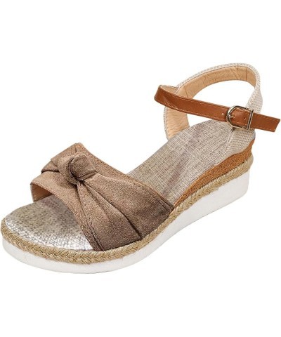 Wedge Sandals for Women 2024 Espadrilles Low Wedge Womens Sandals Casual Summer Dressy Platform Sandals Ladies Open Toe Buckl...