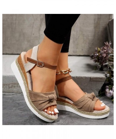 Wedge Sandals for Women 2024 Espadrilles Low Wedge Womens Sandals Casual Summer Dressy Platform Sandals Ladies Open Toe Buckl...