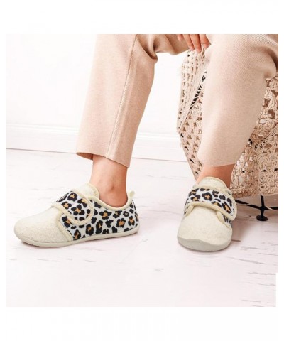 Womens Mens House Slippers Soft Indoor and Outdoor Slippers Slip on Memory Foam Bedroom Slippers Home Shoes Beige Leopard $14...