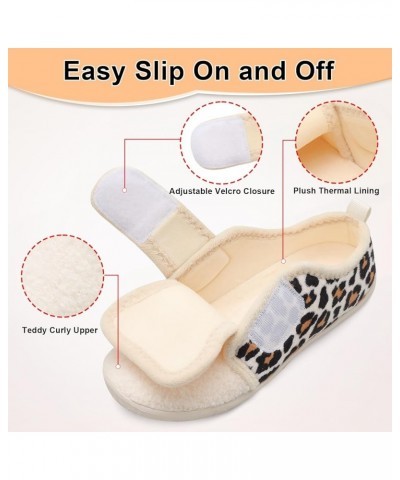 Womens Mens House Slippers Soft Indoor and Outdoor Slippers Slip on Memory Foam Bedroom Slippers Home Shoes Beige Leopard $14...