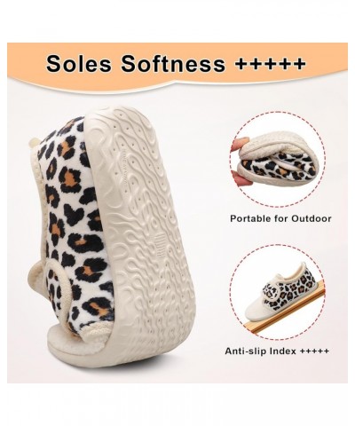 Womens Mens House Slippers Soft Indoor and Outdoor Slippers Slip on Memory Foam Bedroom Slippers Home Shoes Beige Leopard $14...