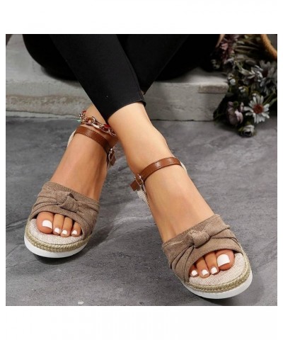 Wedge Sandals for Women 2024 Espadrilles Low Wedge Womens Sandals Casual Summer Dressy Platform Sandals Ladies Open Toe Buckl...